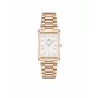 DANIEL WELLINGTON Quadro Moteriškas Laikrodis 32mm Rožinis Auksas Nerūdijantis Plienas Juoda Oda