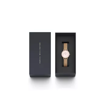 DANIEL WELLINGTON Moteriškas laikrodis DW00100663 28mm Rožinis auksas Nerūdijančio plieno tinklelis