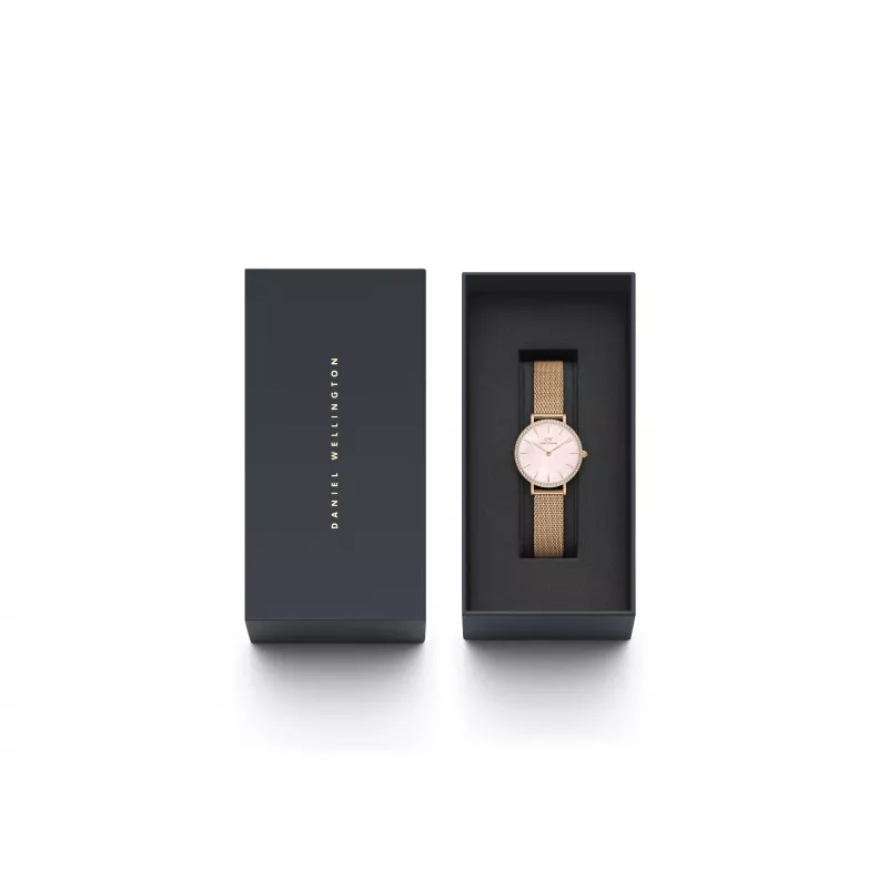 DANIEL WELLINGTON Moteriškas laikrodis DW00100663 28mm Rožinis auksas Nerūdijančio plieno tinklelis