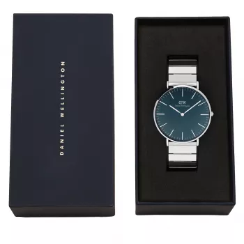 DANIEL WELLINGTON Moteriškas laikrodis DW00100776 (40mm) – Classic Petite Ashfield – Rožinio aukso nerūdijančio plieno tinklelis