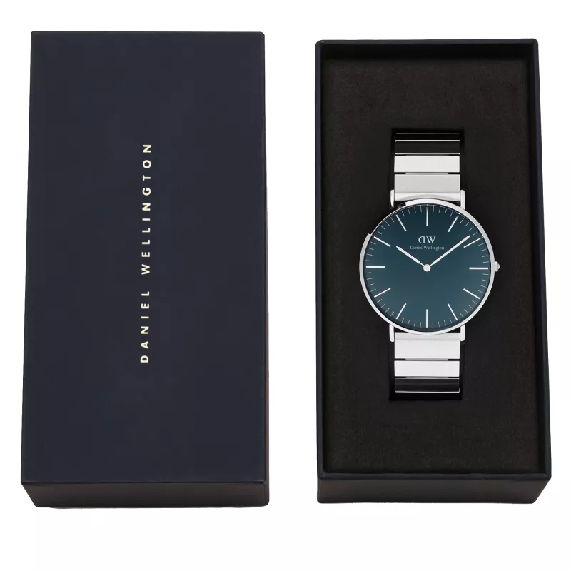 DANIEL WELLINGTON Moteriškas laikrodis DW00100776 (40mm) – Classic Petite Ashfield – Rožinio aukso nerūdijančio plieno tinklelis