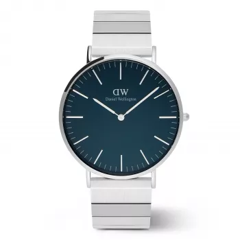 DANIEL WELLINGTON Moteriškas laikrodis DW00100776 (40mm) – Classic Petite Ashfield – Rožinio aukso nerūdijančio plieno tinklelis