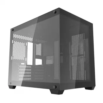 Darkflash C285MP Vidutinio bokšto kompiuterio korpusas, grūdinto stiklo šoninė panelė, ATX, juodas
