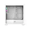 Darkflash DS900WD ATX vidutinio bokšto kompiuterio korpusas (baltas) su 4 ARGB ventiliatoriais ir grūdinto stiklo šonine sienele