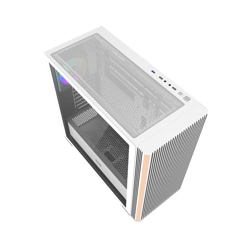 DARKFLASH DS900WS vidutinio bokšto baltas korpusas su 4 ARGB ventiliatoriais