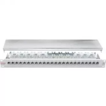 Dätwyler unilan CSA 24/8 Cat.6A ekranuotas 24 prievadų 1U patch panelis, šviesiai pilkas RAL 7035 417980