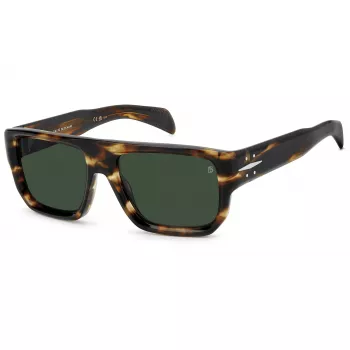 DAVID BECKHAM DB-7132-S-WR9 Rectangular Acetate Sunglasses Havana/Brown 56/18/140 mm
