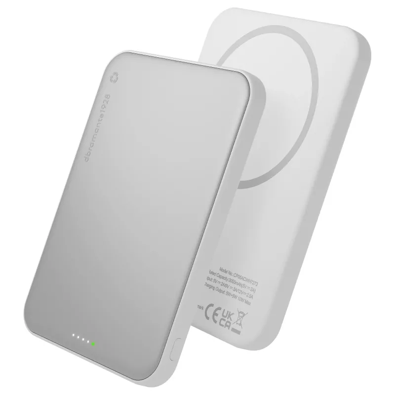 DBRAMANTE 1928 dbramante1928 rechargePowerBank5KWLSlimQi225wWHT Belaidis Power Bank 5000 mAh Baltas