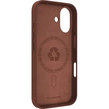dbramante1928 Roskilde Back Cover for Mobile Phone - MagSafe Compatible - Genuine Leather - Dark Tan - for Apple iPhone 17