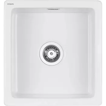DEANTE 1-Bowl Ceramic Sink White 450mm Top-Mount