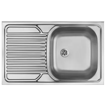 DEANTE 1-Bowl Steel Sink with Drainer on the Left Side - Overlay