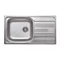 DEANTE 1-Bowl Steel Sink with Drainer - Satin Finish, 780x435 mm, Inset