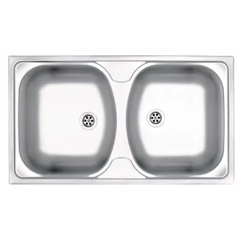 DEANTE ZMU 0200 2-Bowl Steel Sink with Drainer