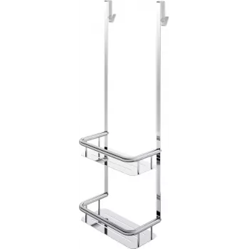 DEANTE Bamboo Shower Caddy su 2 lentynomis ir 2 kabliukais - kabinama už durų lentyna vonios kambario daiktams