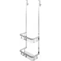 DEANTE Bamboo Shower Caddy su 2 lentynomis ir 2 kabliukais - kabinama už durų lentyna vonios kambario daiktams
