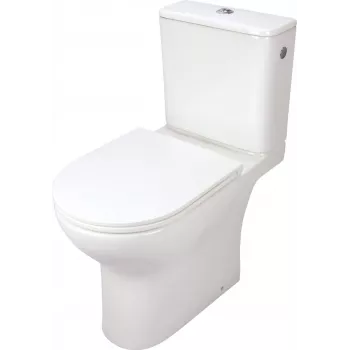 DEANTE Compact Toilet Bowl Rimless Wall-Hung White Ceramic