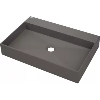 DEANTE Granito stalviršio praustuvas su maišytuvo anga - 60x40 cm Antracitas