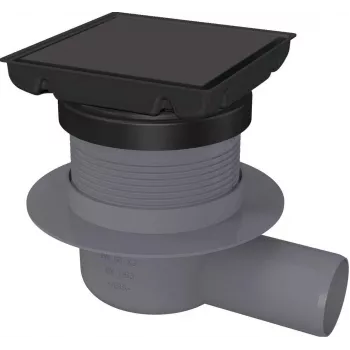 DEANTE Point Drain - Reversible nerūdijančio plieno grindų kanalizacija su sausu sifonu, 150x150 mm