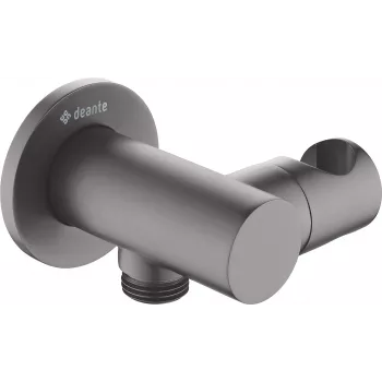 DEANTE Round Angled Connector su ragelio laikikliu - Juoda