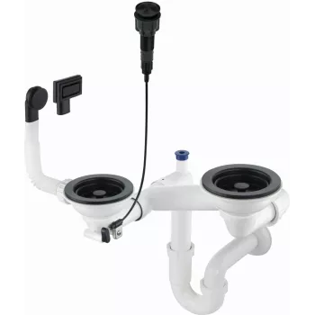 DEANTE Space-Saver Siphon for 1.5- and 2-Bowl Granite Sink