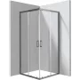 DEANTE Square Shower Cabin 80x80 cm with Double Sliding Doors, Chrome Frame