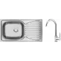 DEANTE Steel Sink with 1-Bowl Faucet with Drainer