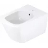 DEANTE Suspended Bidet Cersanit Crea Wall-Hung Ceramic White Glossy Rectangular 1 Tap Hole