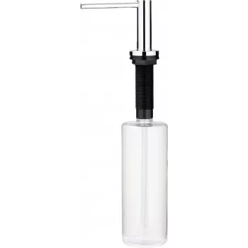 DEANTE ZZZ 00DD Indų ploviklio dozatorius su kempinės laikikliu, 350 ml, juodos spalvos