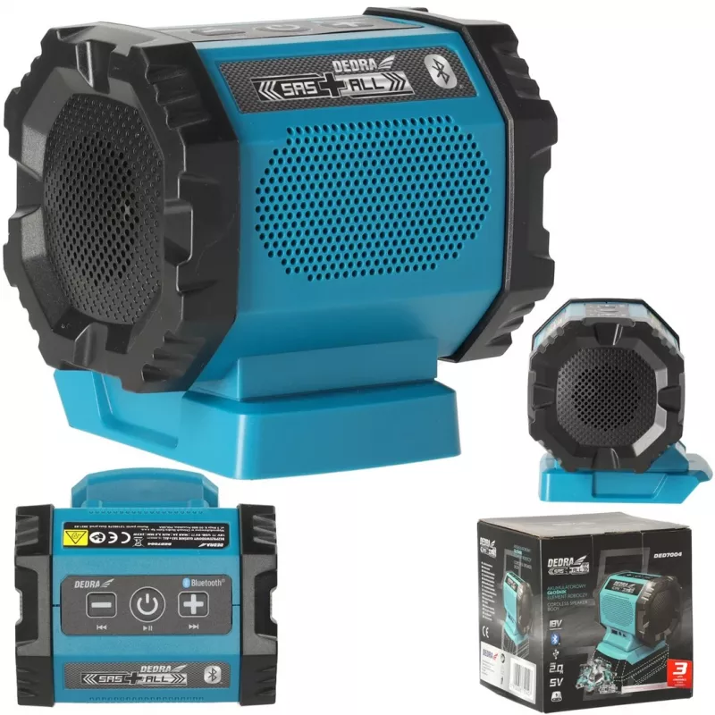 DEDRA DED7004 nešiojamas Bluetooth garsiakalbis 20W mėlynas IPX5 TWS FM USB-C