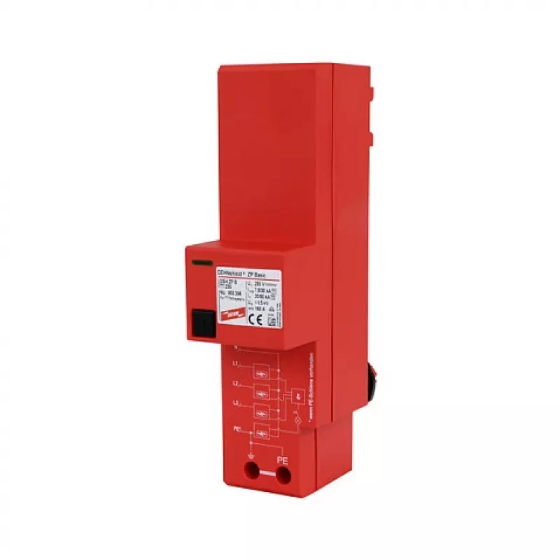 DEHN DSH ZP B TT 255 Combined Arrester Type 1+2 DEHNshield ZP Basic, 230/400 V AC, 255 V UC, 3+1, DIN rail