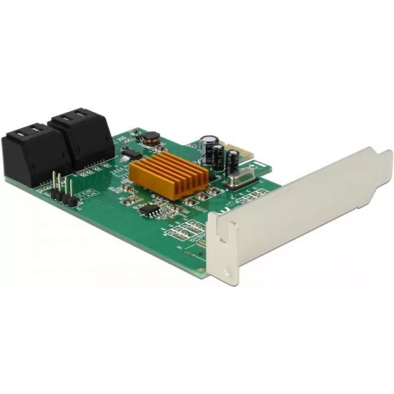 DeLOCK 4 prievadų SATA 6Gb/s PCIe 2.0 x1 valdiklio plokštė su Marvell 88SE9215