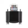 Delock 4m GigE kameros kabelis Cat.6 S/FTP RJ45 90° kampinis užsukamas užraktas į RJ45 tiesus - juodas