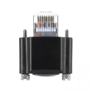 Delock 4m GigE kameros kabelis Cat.6 S/FTP RJ45 90° kampinis užsukamas užraktas į RJ45 tiesus - juodas