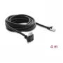 Delock 4m GigE kameros kabelis Cat.6 S/FTP RJ45 90° kampinis užsukamas užraktas į RJ45 tiesus - juodas