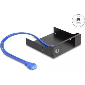 Delock 5,25 colio metalinis tvirtinimo rėmas plono korpuso mobiliojo krepšelio įrengimui su USB 5 Gbps (18006)