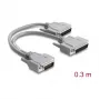 Delock Y kabelis Serial RS-232 LFH D-Sub HD 60 kontaktų kištukas į 2x D-Sub 25 kontaktų kištuką 0,3 m pilkas