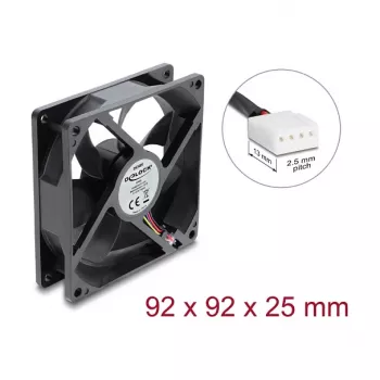 Delock ašinis ventiliatorius 48 V DC 92x92x25 mm 4-Pin PWM (67452), juodas