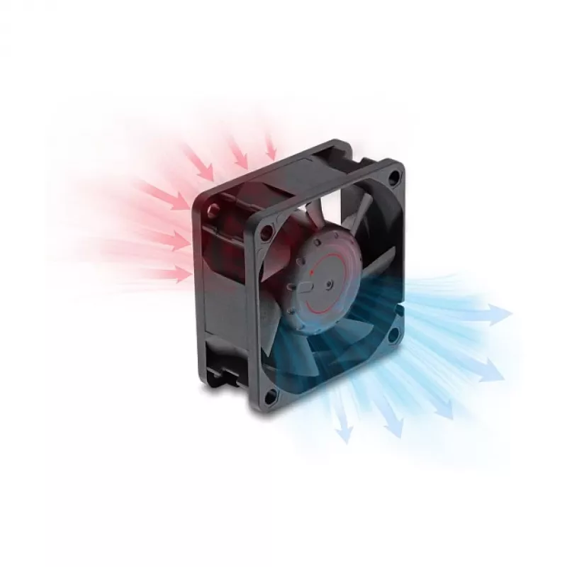 Delock Axial Fan 48V DC 60x60x25mm su 2 kontaktų jungtimi, juodas