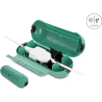 Delock 91733 kabelių jungčių apsauginė dėžutė IP44 su pakabinimo kabliu, žalia