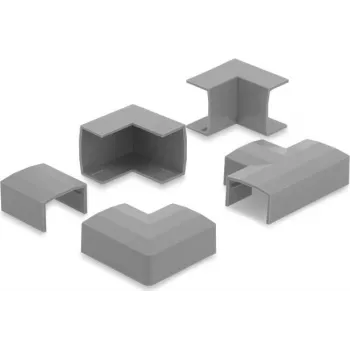 Delock 22095 kabelių kanalo jungtis 24 x 14 mm kanalams, 5 dalių rinkinys, pilka