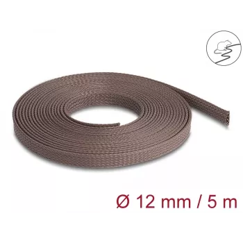 Delock kabelių įvyniojimo rankovė, 12 mm, pinta, atspari graužikams, tampri, 5 m, ruda