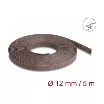 Delock kabelių įvyniojimo rankovė, 12 mm, pinta, atspari graužikams, tampri, 5 m, ruda