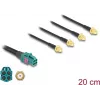 Delock 90283 Mini FAKRA Z Female Quad į 4 x SMA Male 0,2 m RG-174 kabelis