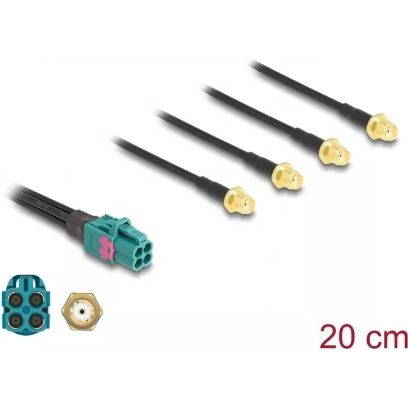 Delock 90283 Mini FAKRA Z Female Quad į 4 x SMA Male 0,2 m RG-174 kabelis