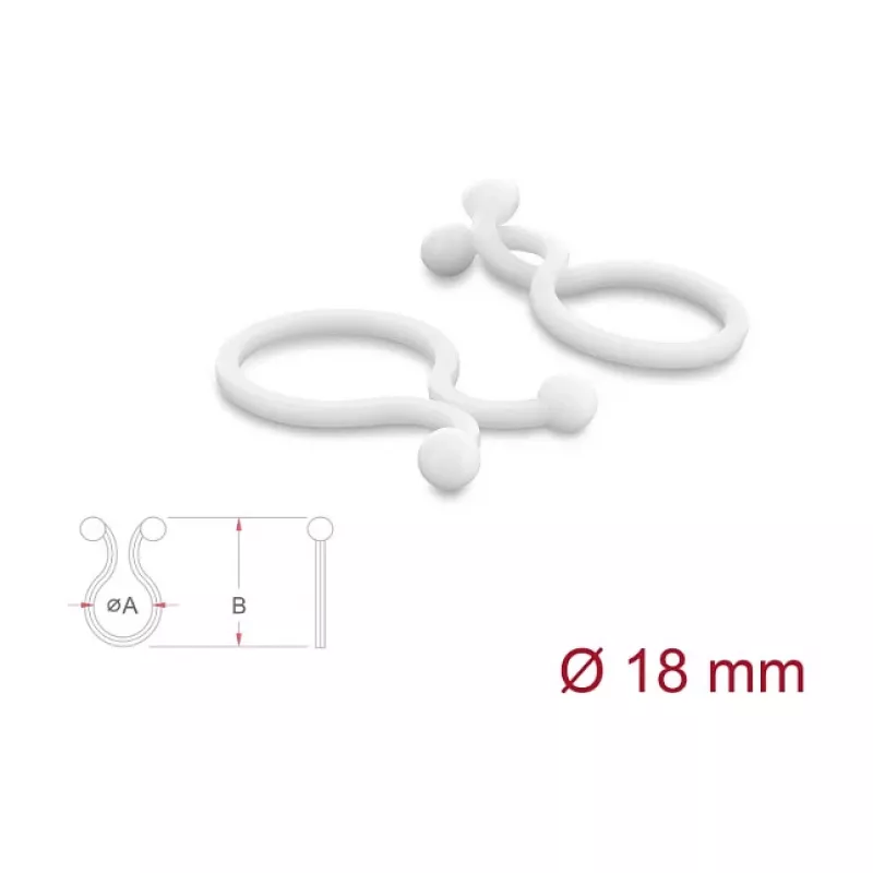 Delock kabelių spiralinė juosta Ø 18 mm permatoma, 100 vnt.