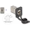 Delock D-Type RJ45 skydinis lizdas Cat.6A STP su LSA prijungimu ir IP66 apsauginiu dangteliu