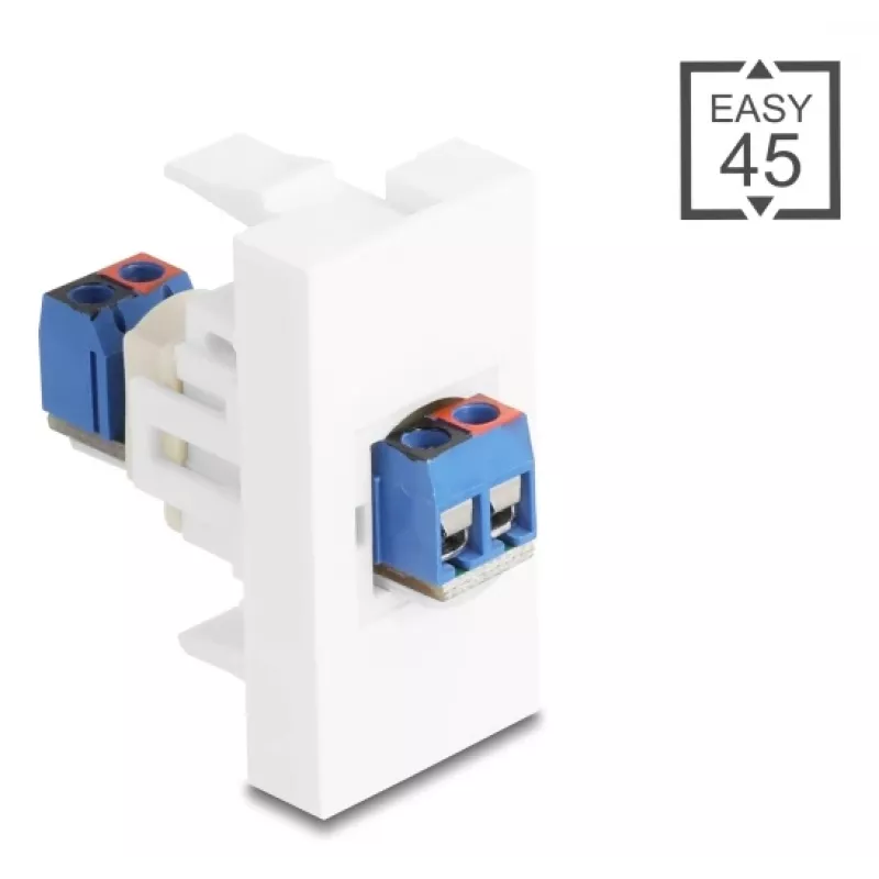Delock Easy 45 modulis su gnybtų bloku, baltas (90912)