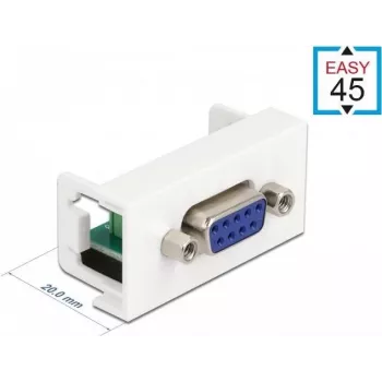 Delock Easy 45 modulinis adapteris 9 kontaktų D-Sub moteriškas baltas RAL 9003 81348