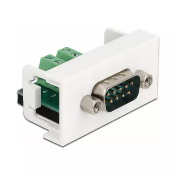 Delock Easy 45 modulinis įdėklas D-Sub 9 kontaktų male į 10 kontaktų terminalų bloką, baltas RAL 9003 81351