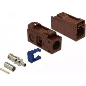 DeLOCK FAKRA F lizdas 25 mm (ilgas) crimp - Riešuto ruda, RAL 8011 89690